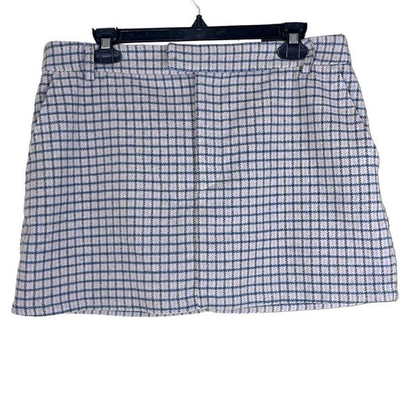 Rails Blue Pink Check Plaid Wool Blend Mini Skirt Size 8 Pockets NWOT Preppy - Picture 1 of 13